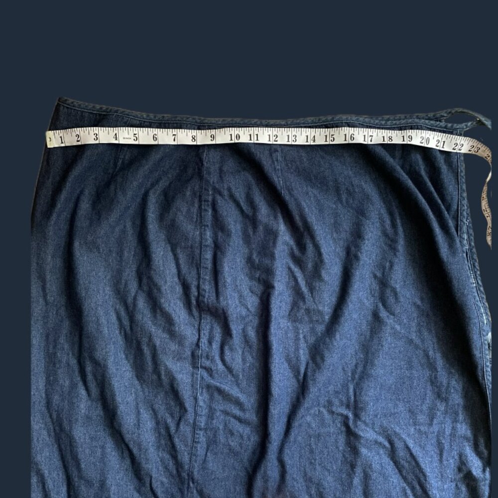 Handmade Reversible Denim Wrap skirt - Picture 3 of 13